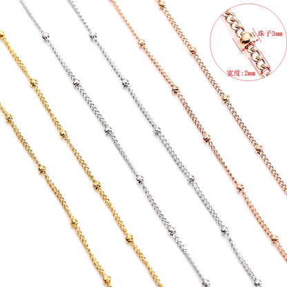 A8009 Fashion Non Tarnish Stainless Steel Chain Ball Chain Gold Silver Rose Gold Chain Jewelry Accessory Diy