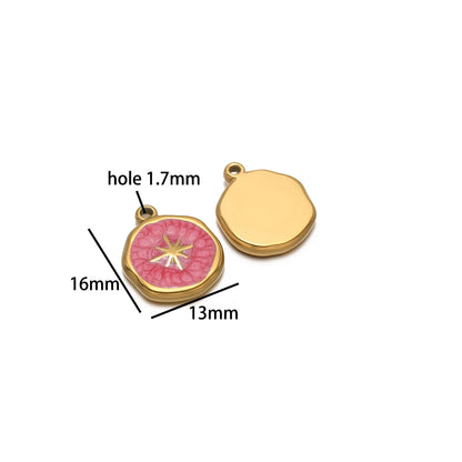 Factory DIY Charm 18k Gold Plated Stainless Steel Enamel Cross Dog Paw Pendant for Women Necklace Jewelry Making