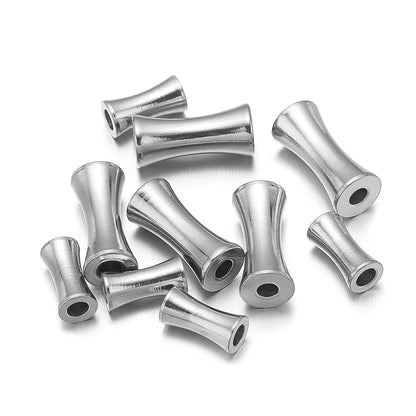 Stainless Steel 18k Gold Plated Jewelry Bone Shape Bead Vacuum Camber Beads for DIY Jewelry Making Accessories