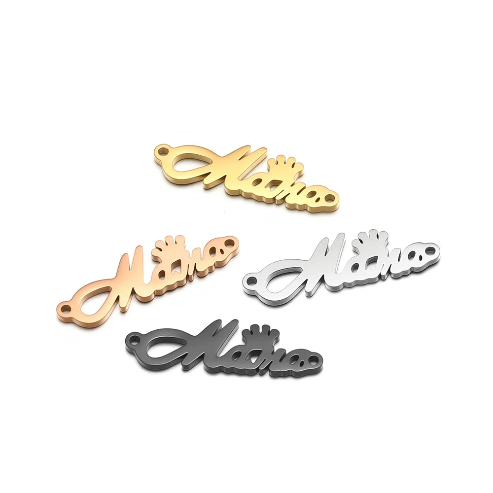 New Arrivals 18k Gold Plated Stainless Steel Crown Mama Charm Pendant for Necklace Jewelry Making Jewellery Accessories