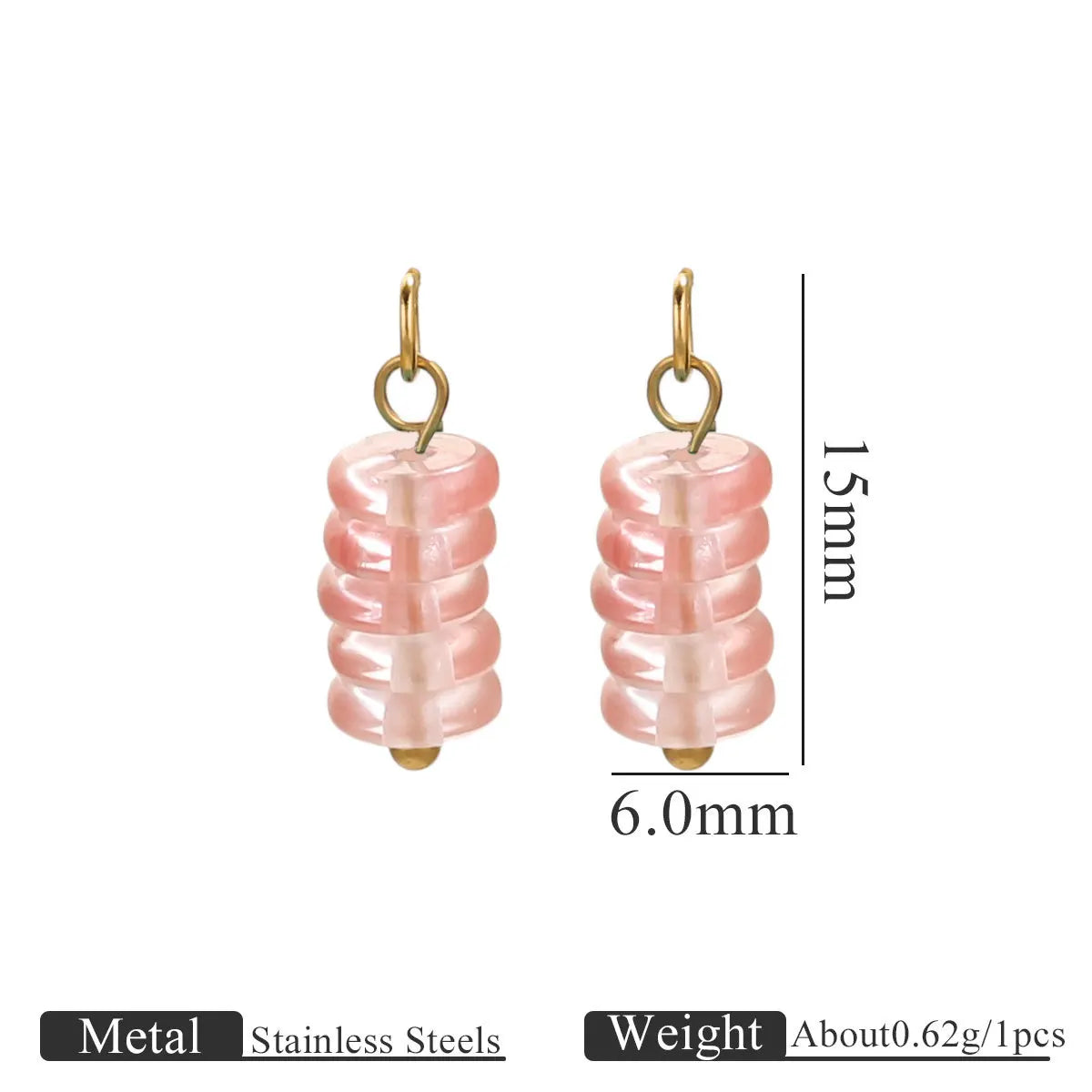 New Style Fashion Stainless Steel Gold Plated Tiger's Eye Stone Beads Charm Pendant for Earring Jewelry Making Accessories