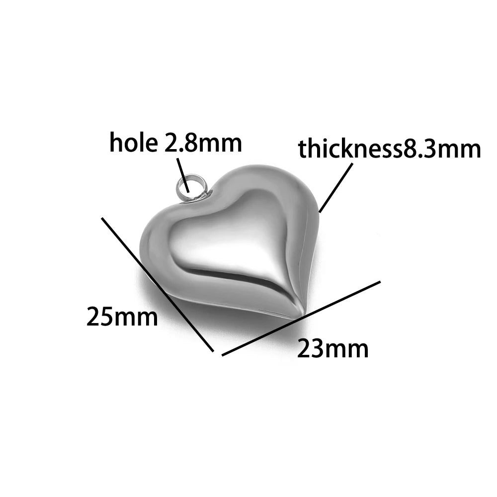 Heart Pendant Stainless Steel18k Gold Plated Hollow Heart Charm Pendant for DIY Jewelry Making Accessories Findings