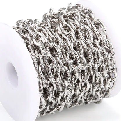 Dull Silver Textured Chunky Chains E698 Heavy Texture Stainless Steel for Jewelry Making Jewelry Findings & Components