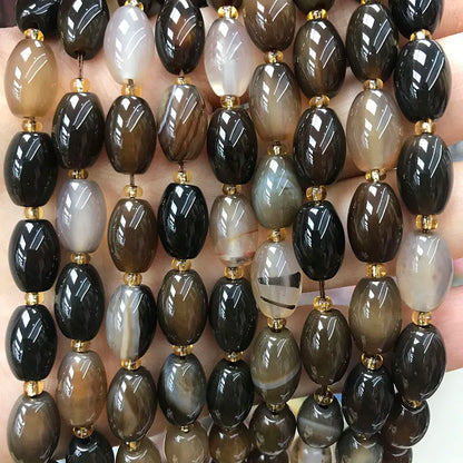 New Natural 8x12mm Rice Dyed Rainbow Colorful Agate Loose Bead, Mutil-color Agate Tourmaline for DIY Women Jewelry Making