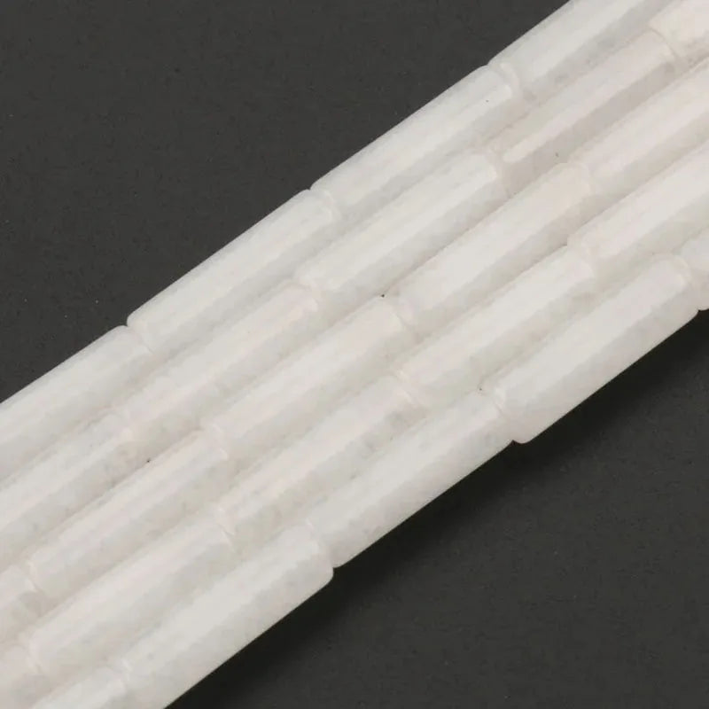 4x13mm Natural Round Tube  Stone Beads Jade Howlite Lapis Lazuli Quartz Tiger Eye Gemstone Bead for DIY Jewelry Making