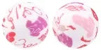 100PCS 15mm Silicone Round Printed Beads 2mm Hole Colorful Pattern Loose Beads for Bracelet Necklace DIY Jewelry Craft Making