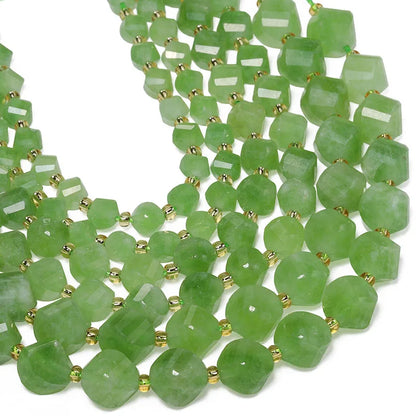 Faceted Helix Twisted 6mm 8mm 10mm Jade Agate Gemstone Beads, Cut Stone Obsidian Rose Quartz Bead for DIY Jewelry Making 18CM