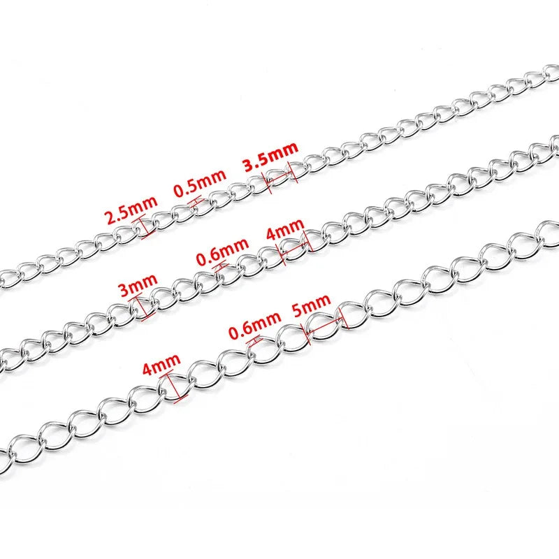 E753 Permanent Jewelry Chain Cross  Bulk Stainless Steel Chains PVD Gold Silver Extension Chains for Luxury Making