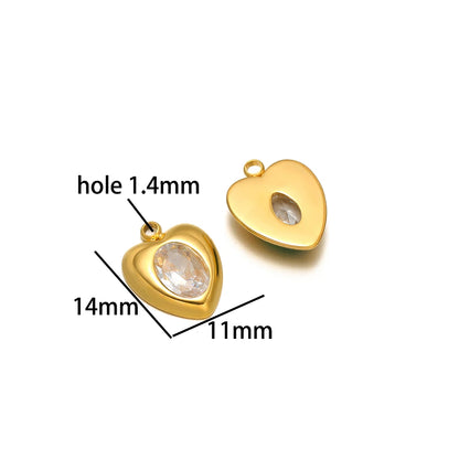 Wholesale 18k Gold Plated Stainless Steel Drip-oil Heart Coconut Tree Square Conch Charm Pendant for Women Jewelry Making
