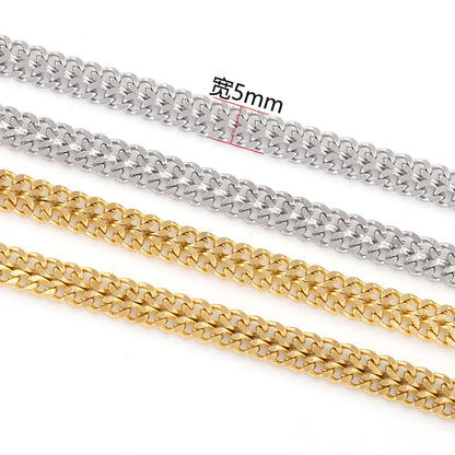 A711 Factory Prices Protective Coating Gold Silver Stainless Steel Chain Clavicle Choker Double Strip Curb Link Chain