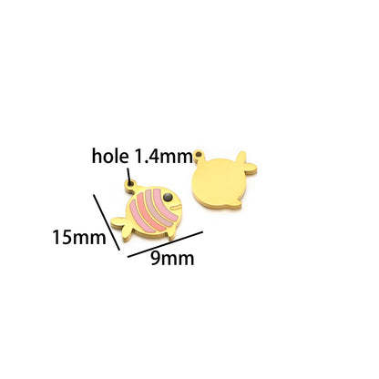 Fashion 18k Gold Plated Stainless Steel Enamel Fish Lobster Charm Pendant for DIY Jewelry Making Jewelry Findings