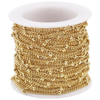 B354 Factory Direct Gold Beads Ball Chain Ins Hot Twist Chain Stainless Steel Chain Necklace Jewelry for Women Men