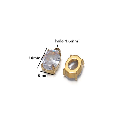 Minimalist Fashion Stainless Steel 18k Gold Plated Star Oval Rectangle Charms Pendant for DIY Jewelry Necklace Making
