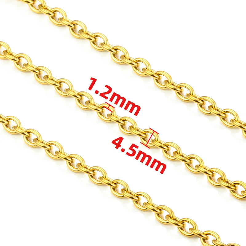 A1620 Fashion Stainless Steel Chain 18k Gold Silver O Bulk Jewelry Chain for Necklace Bracelet Diy Making