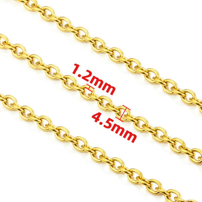 A1620 Fashion Stainless Steel Chain 18k Gold Silver O Bulk Jewelry Chain for Necklace Bracelet Diy Making