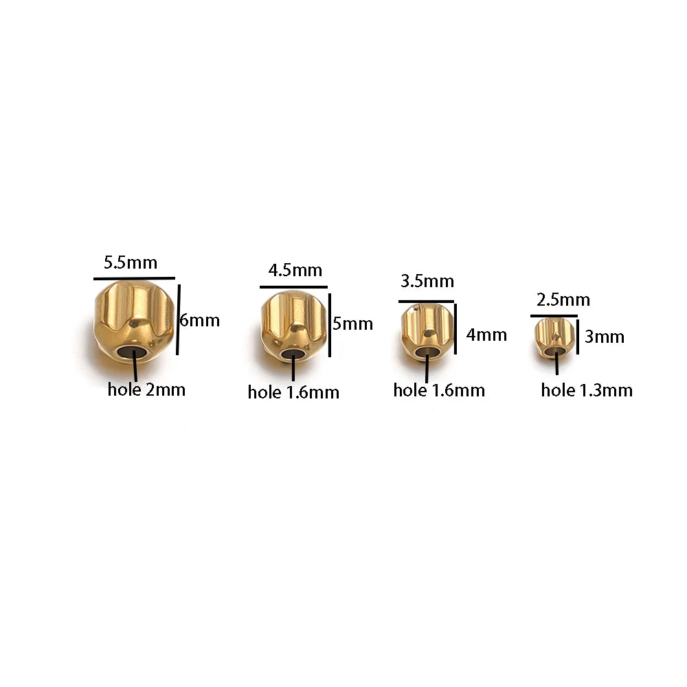 Stainless Steel 18k Pvd Gold Plated Spacer Beads for Necklace Bracelet Jewelry Making Jewelry Findings & Components