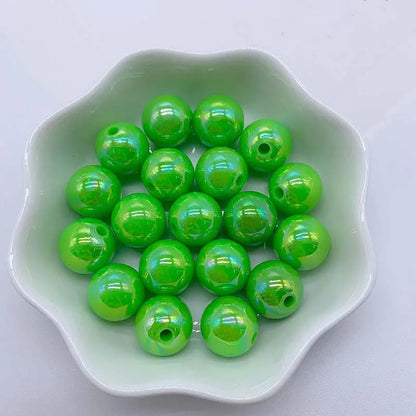 Hot Sale 500G/bag Acrylic Beads AB Plating Plastic Round Loose Beads for Mobile Phone Chain Bracelet Jewelry Making