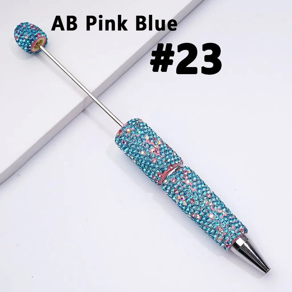 Full Rhinestone Beadable Clay Ballpoint Pens - DIY Beaded Plastic Pen for School Office Gift
