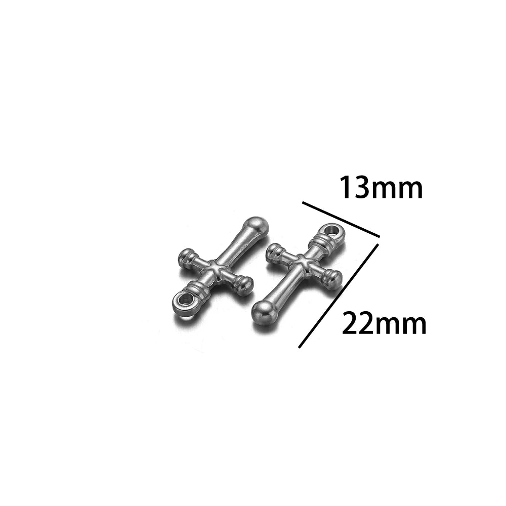 New Arrival Stainless Steel 18k PVD Gold Plated Cross Charm Pendant for Women Jewelry Necklace Making