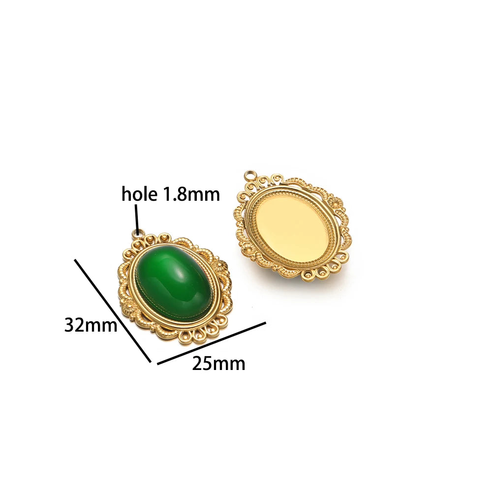 Wholesale Stainless Steel 18k Gold Plated Enamel Elephant Pineapple Heart Zircon Charm Pendant for Jewelry Necklace Making