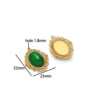 Wholesale Stainless Steel 18k Gold Plated Enamel Elephant Pineapple Heart Zircon Charm Pendant for Jewelry Necklace Making