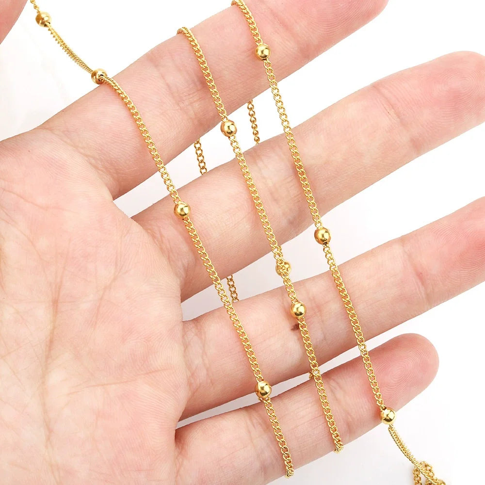 B353 Wholesale Price Chain Hot Selling Cuban Chain Necklace Beaded Chain for Making