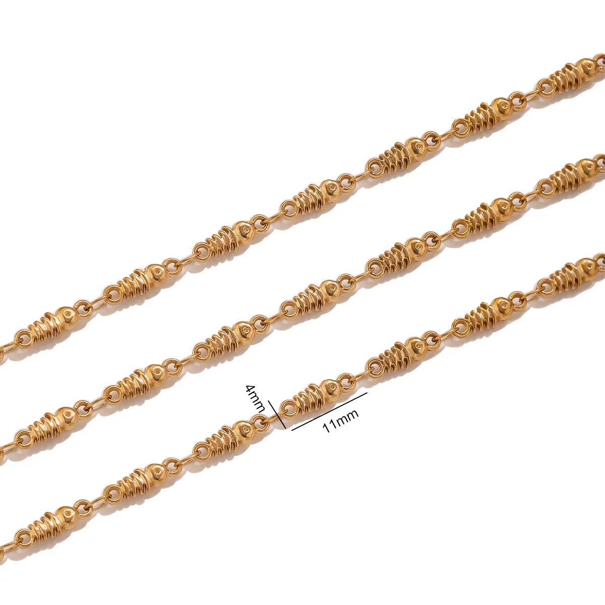 F503 Vintage Grooved Metal Spacer Beads Gold Silver Plated Stainless Steel Pumpkin Beads DIY Jewelry Making Accessories