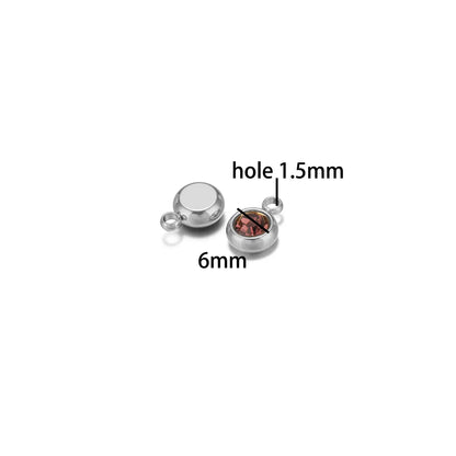 Hot Sale Colorful Pendant 304 Stainless Steel 18k Gold Plated 6mm Crystal Bead Charm Pendants for DIY Necklace Bracelet Making