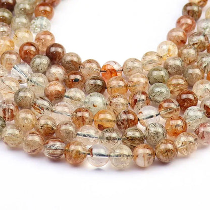 Natural Super Seven 7 Rutile Beads Black Copper Rutilated Quartz Beads for DIY Bracelets Necklace Jewelry Making 6mm 8mm