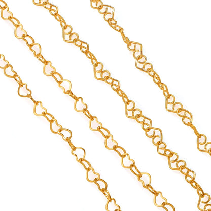 B3051 Amazing New Fashion 18k Gold Plated Stainless Steel Chain Heart Fashion Link Necklace Bracelet Chain
