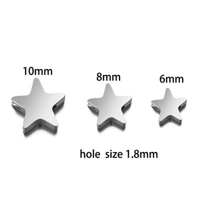 Europe Popular Pendants Stainless Steel Gold Plated Horizontal Vertical Hole Heart Star Charm Pendant for Necklace Making