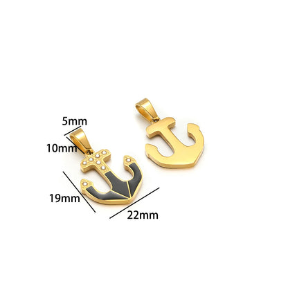 Diy Charm Stainless Steel Gold Plated Zircon Enamel Cross Charm Pendant for DIY Jewelry Making Wholesale