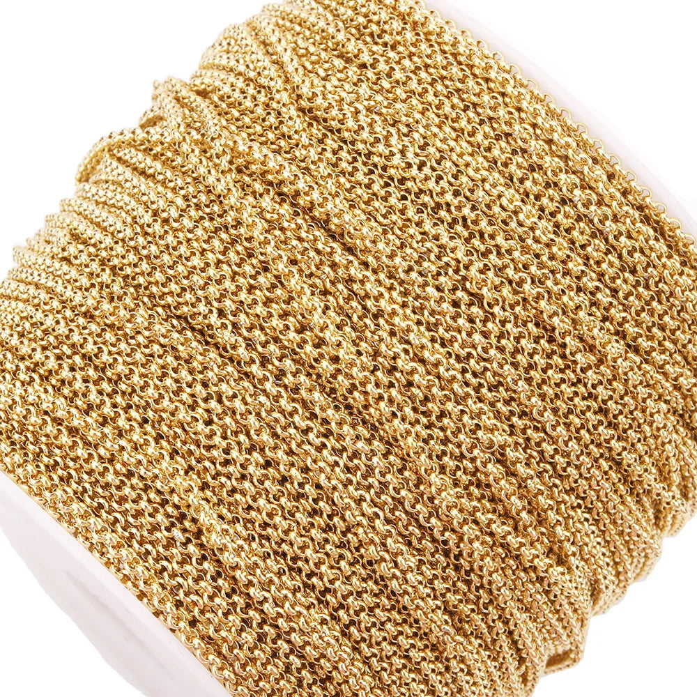 B1605 18k Gold Plated O Chain Top Quality Stainless Steel Bulk Chain Bracelet Necklace Accessory