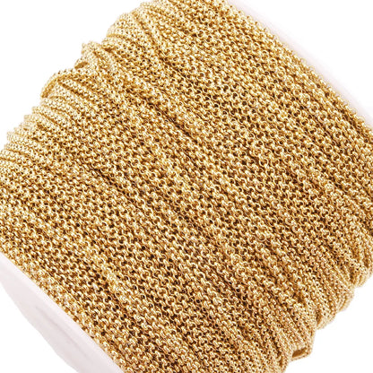 B1605 18k Gold Plated O Chain Top Quality Stainless Steel Bulk Chain Bracelet Necklace Accessory