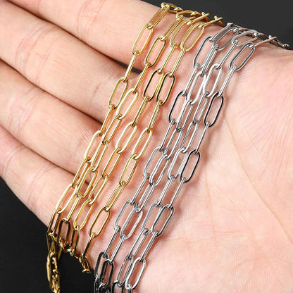 A718 Fashion Gold Silver Color Stainless Steel Chain,hot Necklace Bracelet Diy Chain Jewelry Accessory