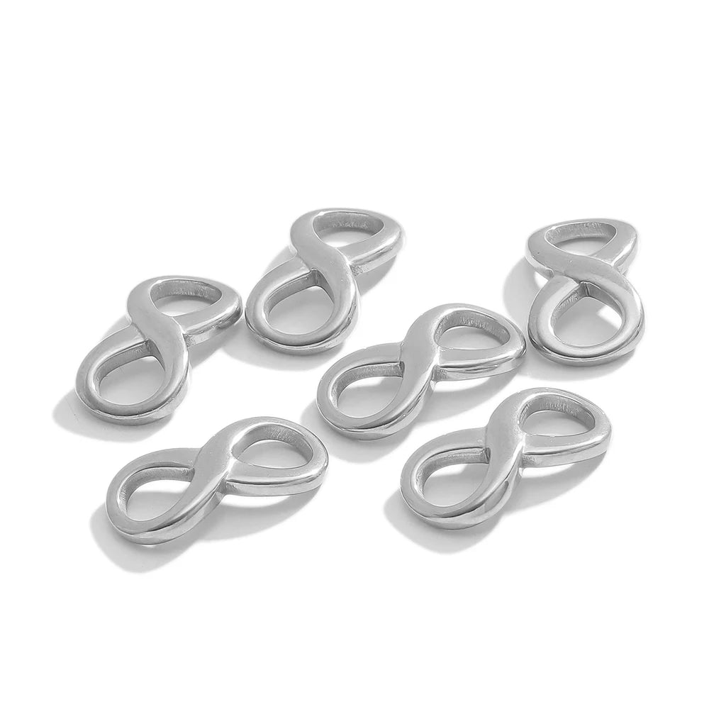 Tiny Infinity Symbol Stainless Steel Real Gold Plated Infinity Charm Pendant for Jewelry Necklace Making Accessories