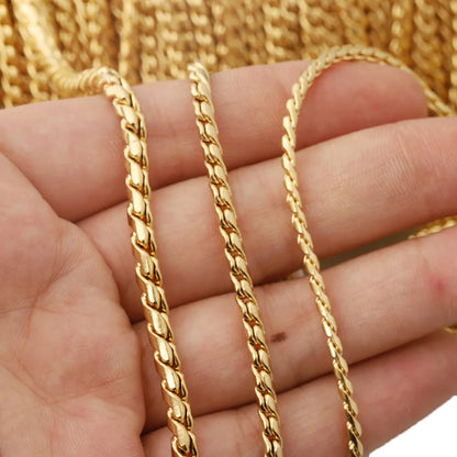 D483 High Quality Stainless Steel Necklace Chain Bulk Roll 18k Gold Plated Jewelry Diy Findings