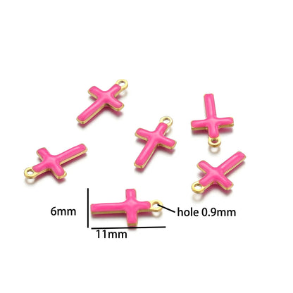 Luxury Charms 304 Stainless Steel 18k Gold Plated Moon Star Cross Lightning Enamel Charm Pendant for DIY Jewelry  Making