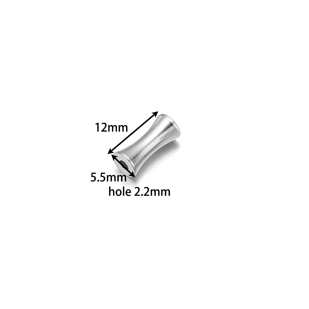 Stainless Steel 18k Gold Plated Jewelry Bone Shape Bead Vacuum Camber Beads for DIY Jewelry Making Accessories