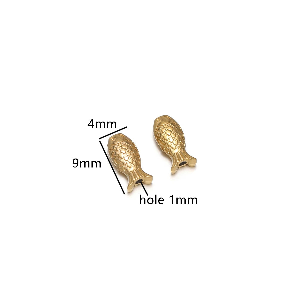 Wholesale 18k Gold Plated Stainless Steel Snail Turtle Starfish Eephant Charm Pendant for DIY Necklace Jewelry Making