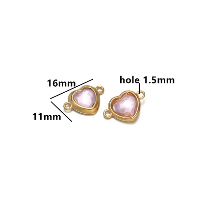 Fashion Stainless Steel 18k Pvd Gold Plated Heart Shaped Charms Pendant for DIY Jewelry Necklace Making