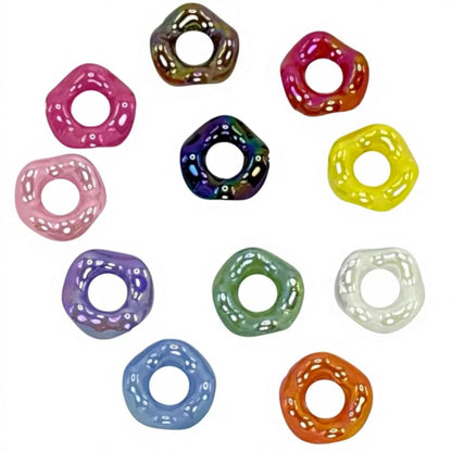 UV Finish Colorful Shiny Round Acrylic Wave Ring Loop for Pen Beads