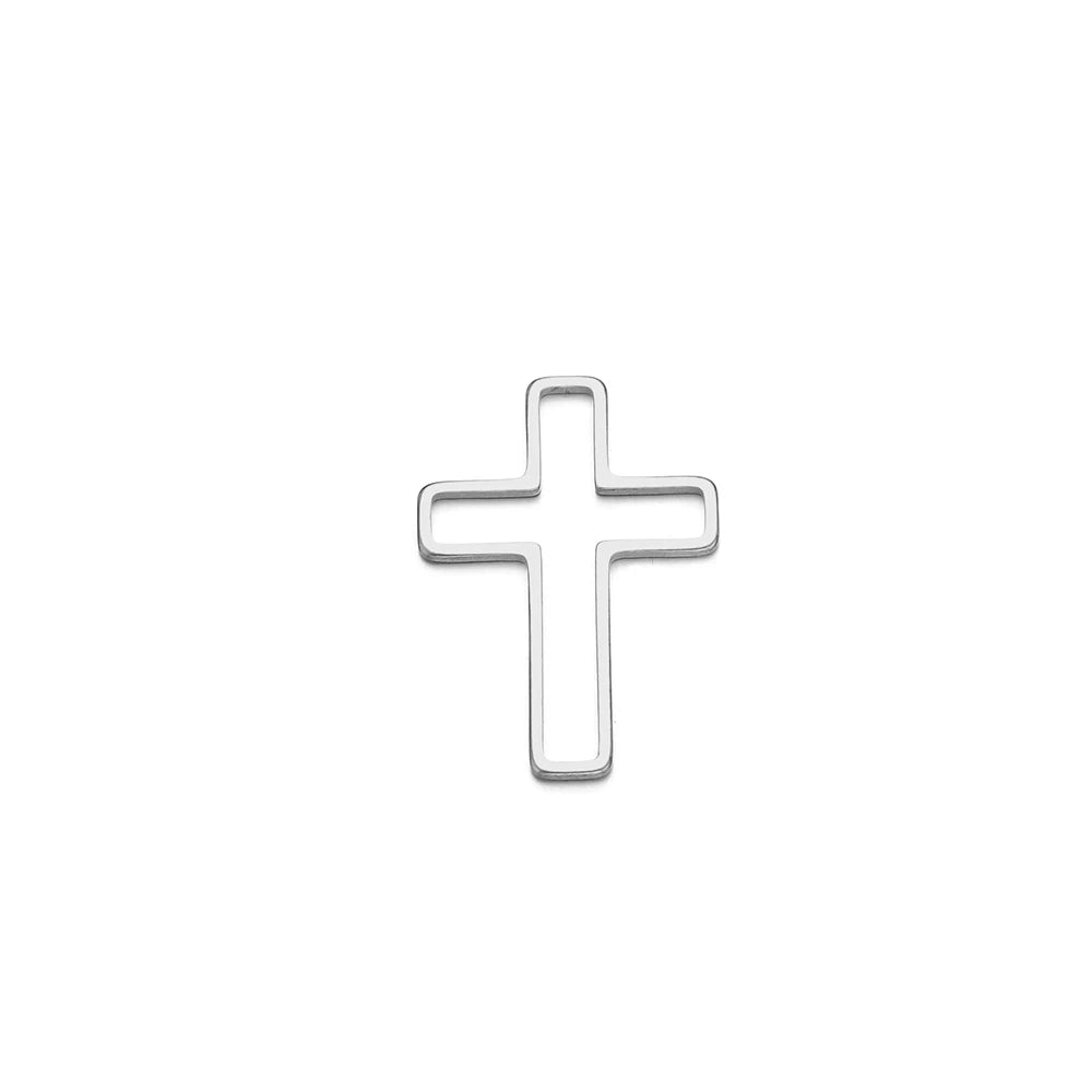 Waterproof Jewelry Accessories Findings Stainless Steel Gold Plated Hollow Cross Charm Pendants for DIY Necklace Jewelry Making