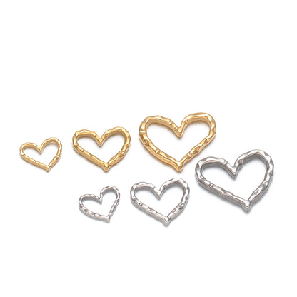 Stainless Steel  Wide Square Frame Charms Hollow Love Outline Connectors 18K Gold Plated mm DIY Jewelry Making Findings Necklace