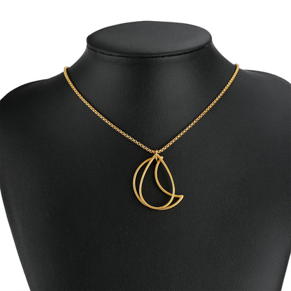 Geometric 18K  Gold Plated Stainless Steel Charm Oval Heart Square Charm Pendant for Jewelry Necklace Earring Making Accessories