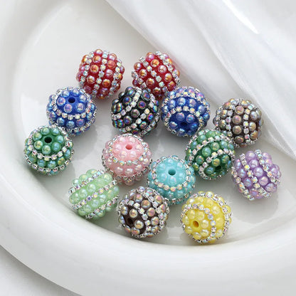 Acrylic Resin Ball Jewelry with Disco Crystal Pearl Rhinestones & Chunky Beads-Random Mix