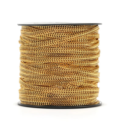 Lovestory E402 18K Gold Plated Non-tarnish 5.5mm Double Row Grinding Chain High Quality Jewelry Accessories Opp Bag for