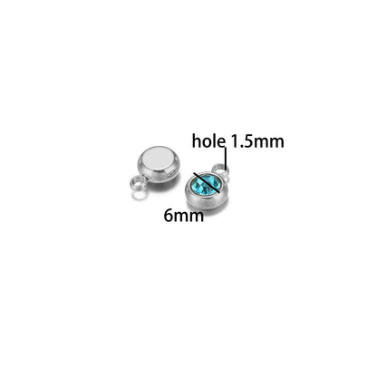 Hot Sale Colorful Pendant 304 Stainless Steel 18k Gold Plated 6mm Crystal Bead Charm Pendants for DIY Necklace Bracelet Making