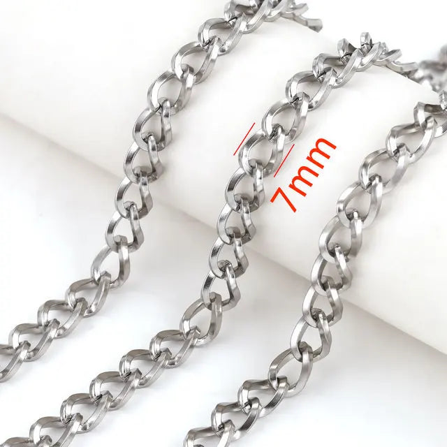 A1517 High Quality Multi Stainless Steel Chain Oval Necklace Bracelet Bulk Chain for Jewelry Making Diy