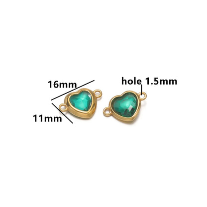 Fashion Stainless Steel 18k Pvd Gold Plated Heart Shaped Charms Pendant for DIY Jewelry Necklace Making